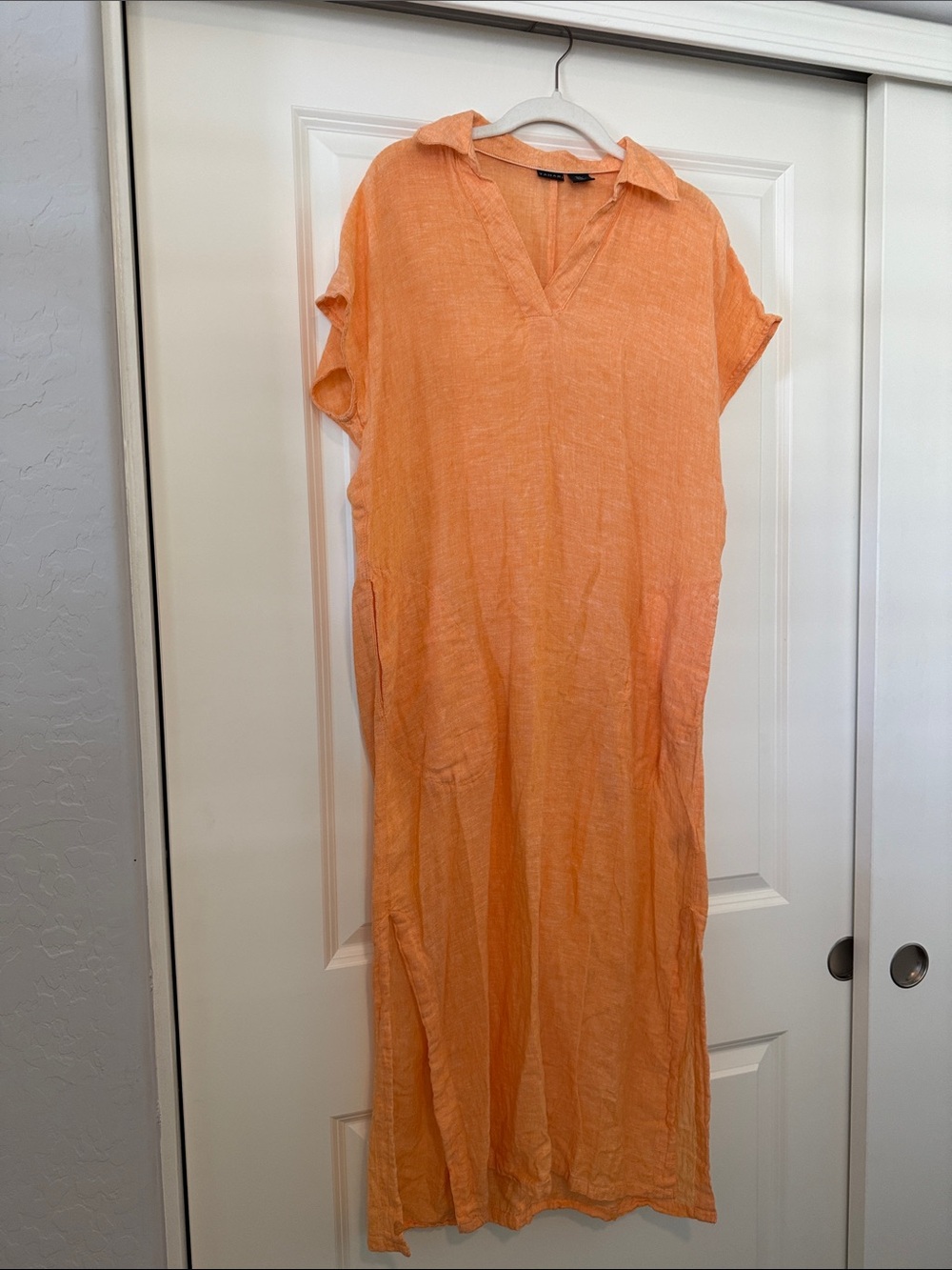 Lightweight Orange Linen swim cover up